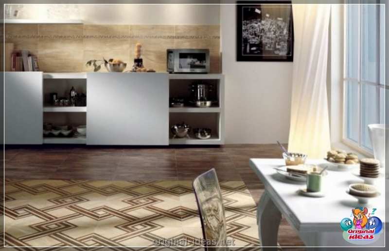 Tiles for the kitchen on the floor - Tips on how to choose and overview of the best ideas for flooring of floor tiles (125 photos) (tiles) Tiles for the kitchen on the floor - Tips on how to choose and overview of the best ideas for flooring of floor tiles (125 photos)