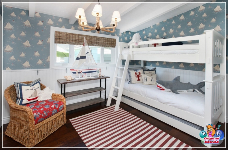 Cozy children's room in a marine style
