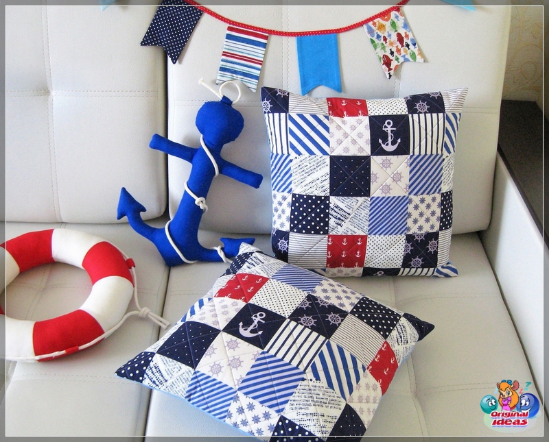 Set of nautical pillowcases