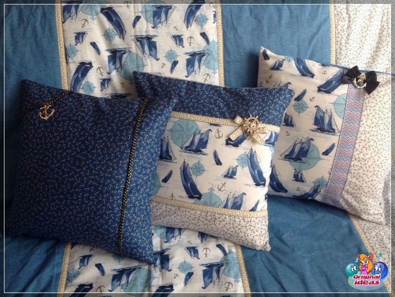 Interior pillows in a marine style