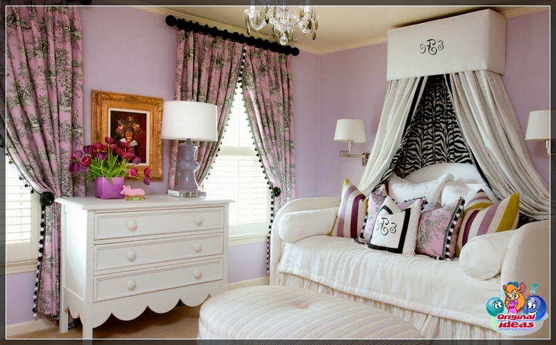Design of a room for a teenage girl in beige tones