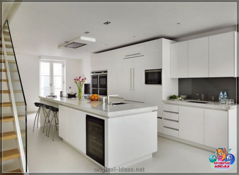 Белая кухня - адпаведныя праекты і стыльныя камбінацыі белых (145 фотаздымкаў)