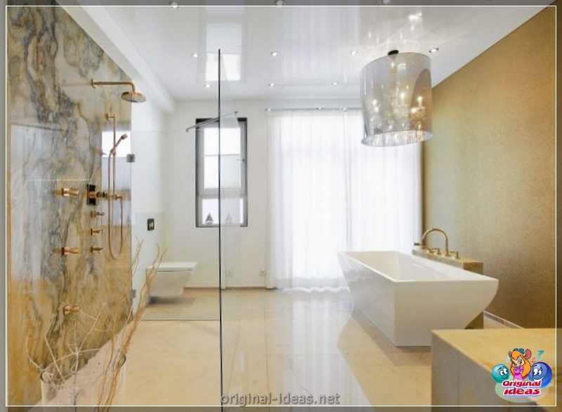 Ceiling in the bathroom - 125 photos of design options and stylish ceiling decoration