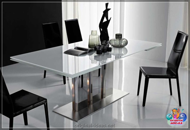 Абедзенны стол - сучасны і стыльны дызайн (111 фотаздымкаў)