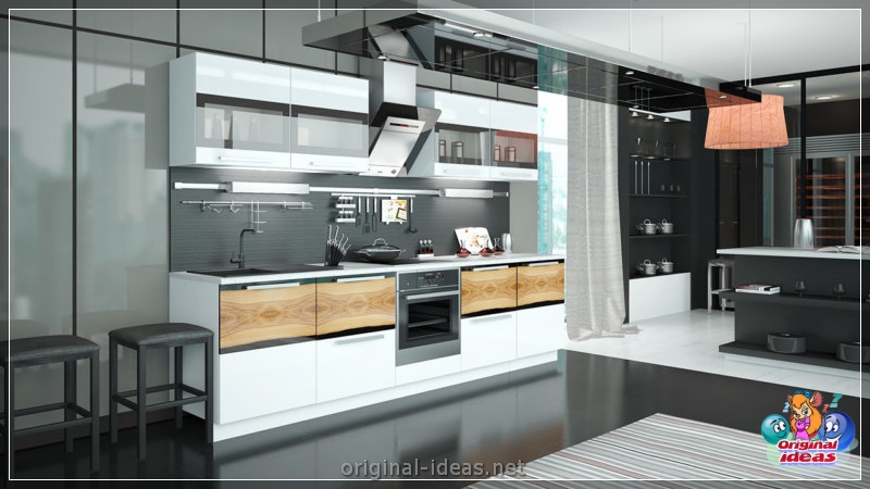 Модульныя кухні - 65 фотаздымкаў лепшых ідэй інтэр'еру і дызайну