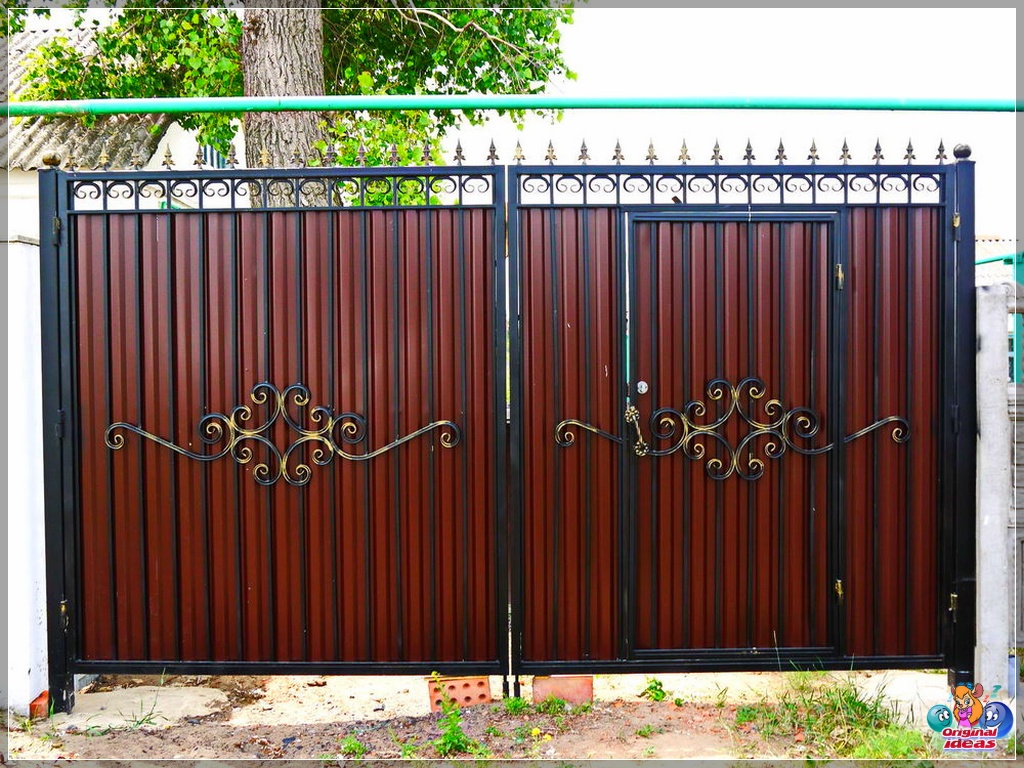 Lindos portões em Aço Corrugado.  Idéias de design originais.