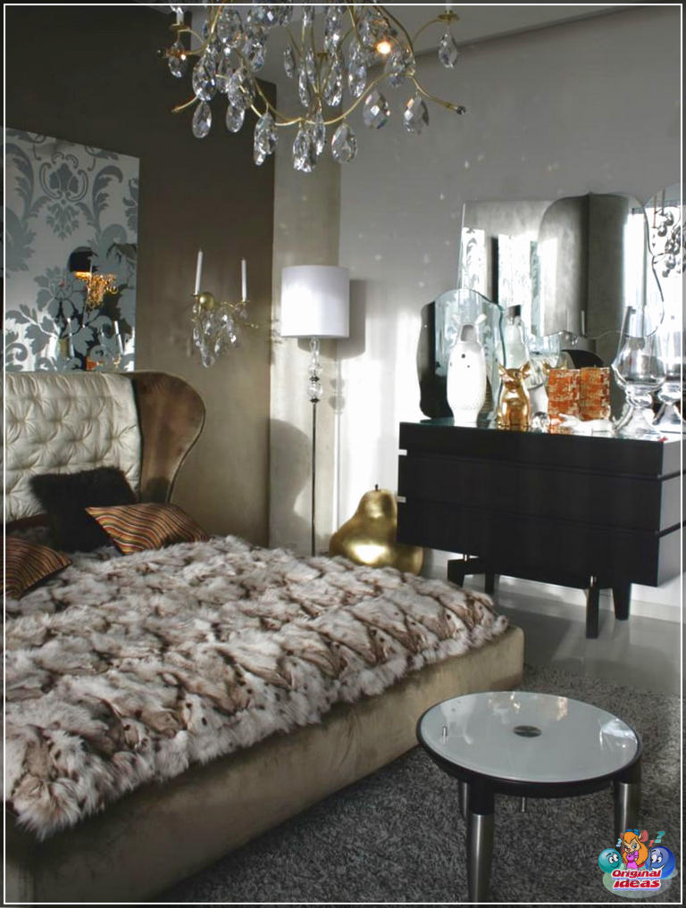 Раскошная спальня з элегантным дэкорам