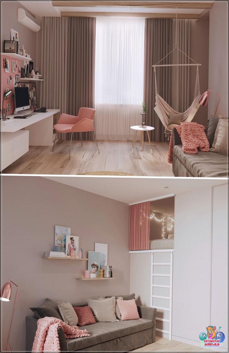 Pink and beige is completely focused on creating a cozy and relaxing atmosphere. 