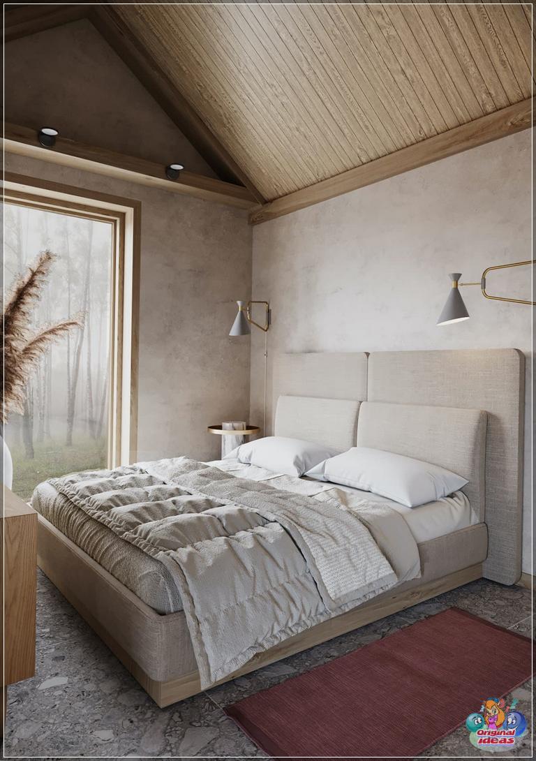 Bedroom in beige color evokes extremely positive emotions