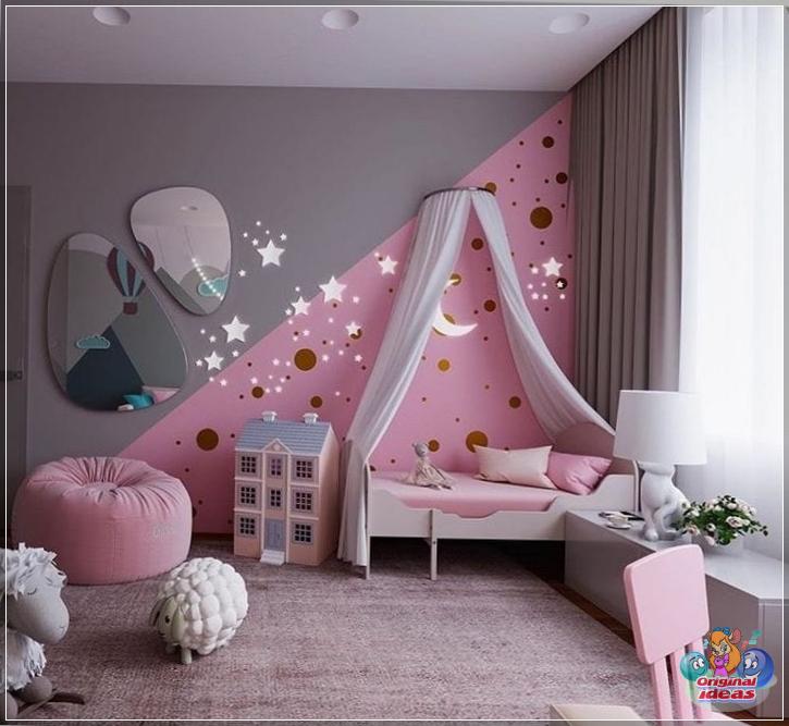 Mirrored elements in the room create a magical and mysterious world for the child