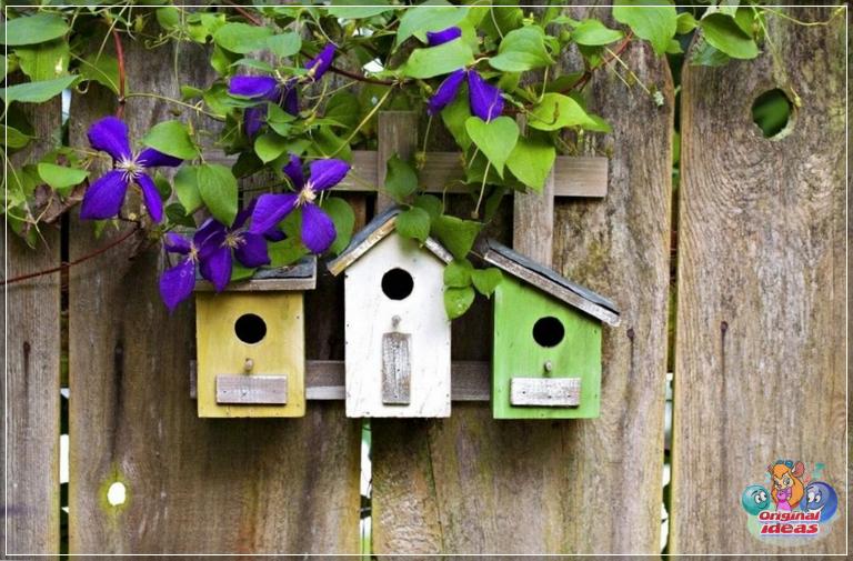 Beautiful birdhouses in the form of small houses, made from second-rate lumber, will be a great home for feathered friends