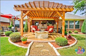 Пергола з вогнішчам. Заднія двары