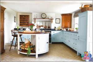 27 ідэй сіняй кухні (малюнкі дэкору, фарбы і дызайну шаф)