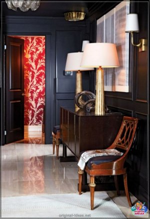 Дызайн Чорнага пярэдняга пакоя - этапы дызайну і дызайну пярэдняй часткі ў чорным колеры (125 фотазд...