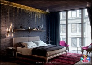 Чорная спальня - 95 фотаздымкаў з лепшымі каляровымі кампазіцыямі ў інтэр'еры