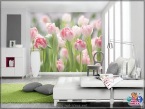 Кветкі на сцяне - самыя маляўнічыя ідэі дызайну (68 фотаздымкаў варыянтаў)