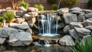 waterfall design, flow patterns, rock selection, plant integration, serene retreats