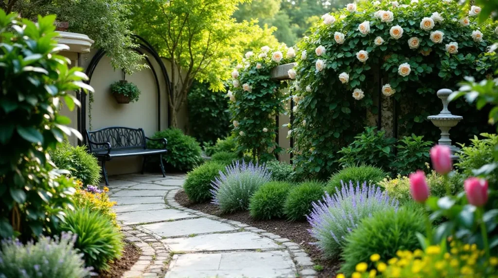 A Serene Corner Garden Retreat: Design Elements and Features