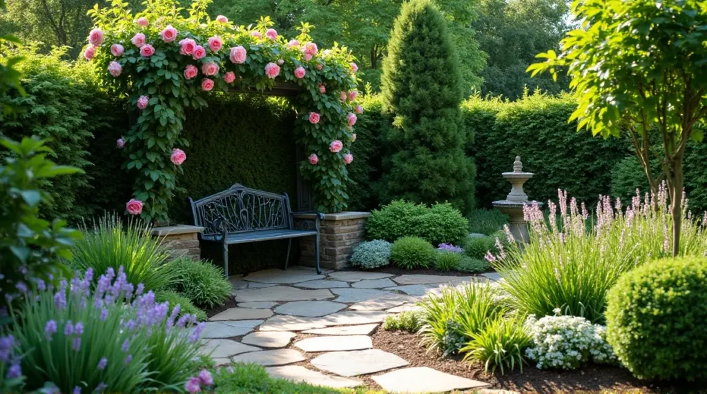 A Serene Corner Garden Retreat: Design Elements and Features