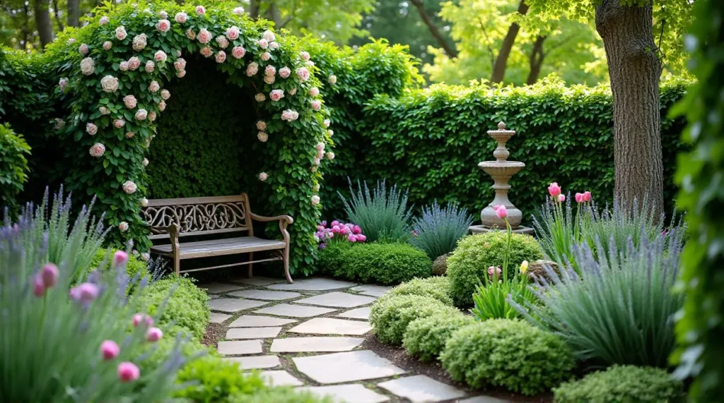 A Serene Corner Garden Retreat: Design Elements and Features