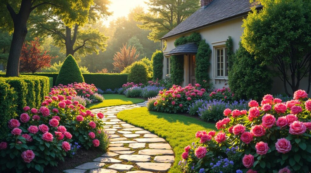 Баланс эстетики и функциональности: советы ландшафтных дизайнеров по обустройству цветниковых клумб перед домом.