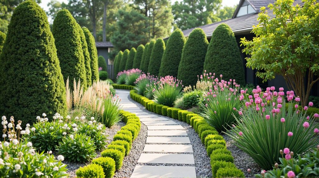 Баланс эстетики и функциональности: советы ландшафтных дизайнеров по обустройству цветниковых клумб перед домом.