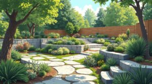 Incorporating Hardscapes in Landscape Layering: Pathways, Steps, and Retaining Walls
