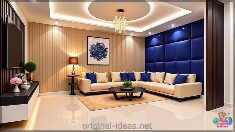 Modern Elegance: Serene Living Room with Minimalist TV & Cozy Comfort