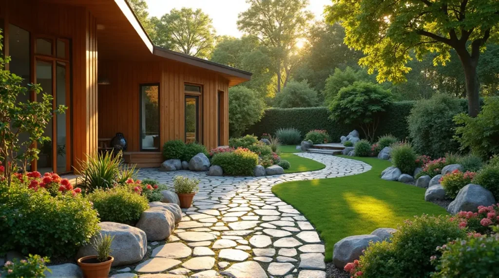 A Contemporary Wooden Retreat Wrapped in Vibrant Gardens