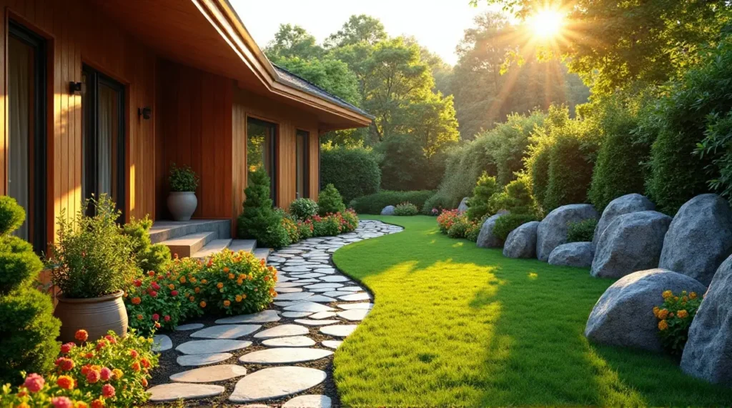 A Contemporary Wooden Retreat Wrapped in Vibrant Gardens