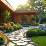 A Contemporary Wooden Retreat Wrapped in Vibrant Gardens