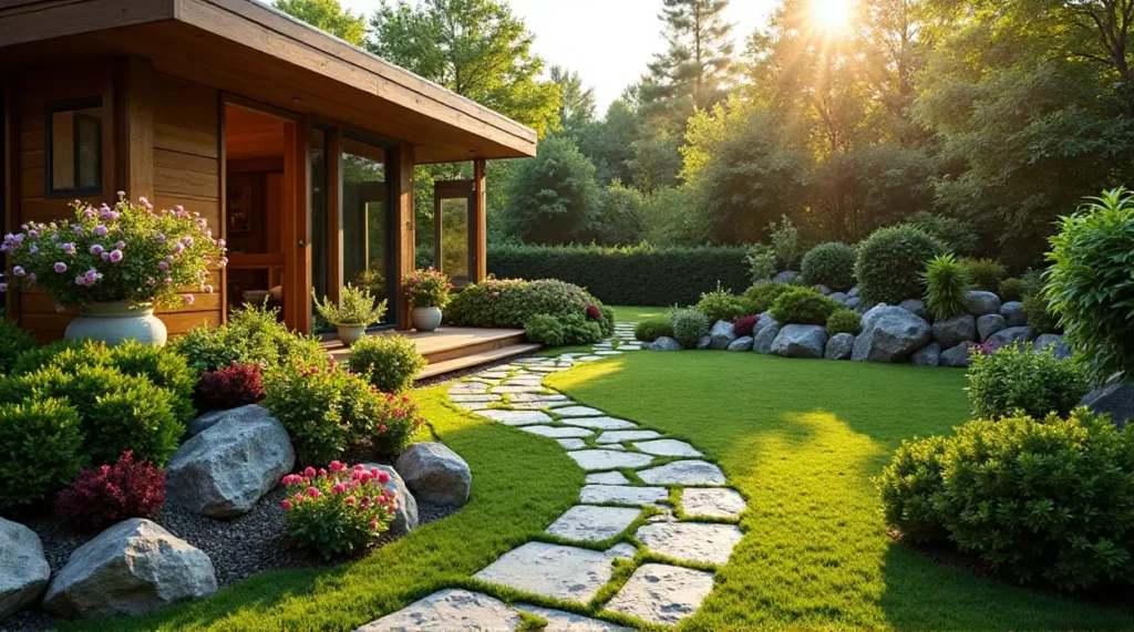 A Contemporary Wooden Retreat Wrapped in Vibrant Gardens