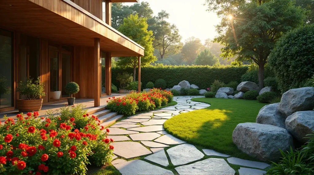 A Contemporary Wooden Retreat Wrapped in Vibrant Gardens