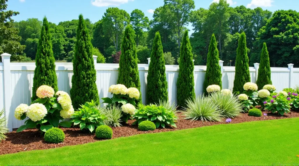 Evergreen Elegance: A Serene Garden Symphony in Bloom