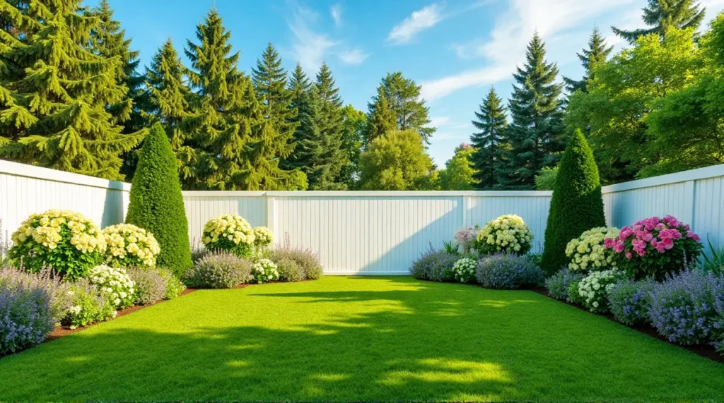 Evergreen Elegance: A Serene Garden Symphony in Bloom