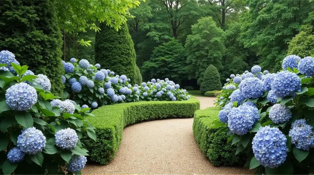 Evergreen Elegance: A Serene Garden Symphony in Bloom