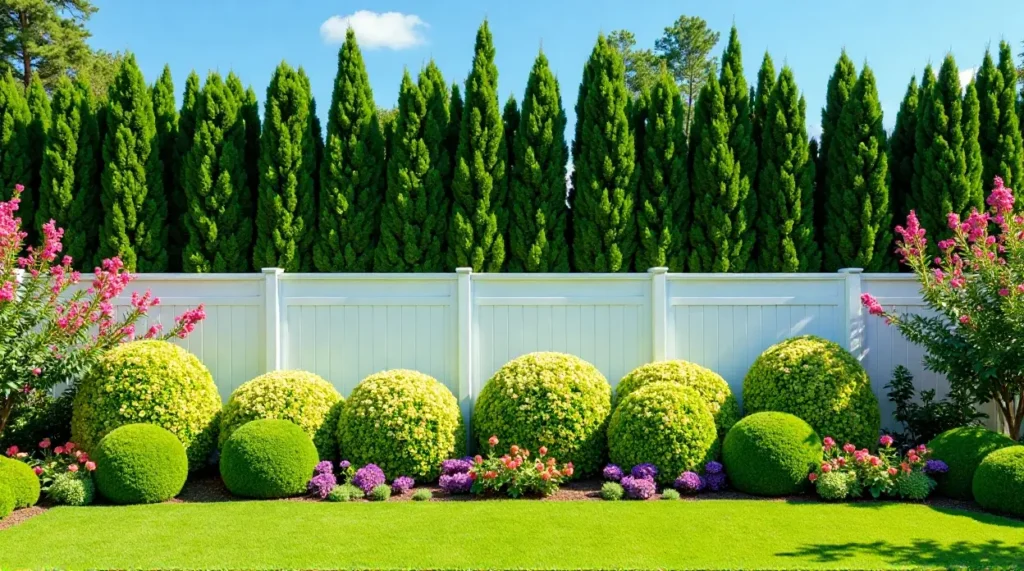 Evergreen Elegance: A Serene Garden Symphony in Bloom