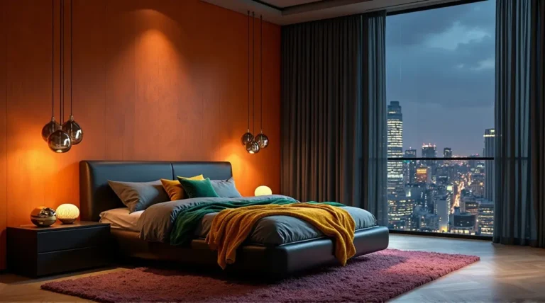 2026 Urban Bedroom Oasis: Bold Curves, Velvet Layers & Moody Indigo Glow